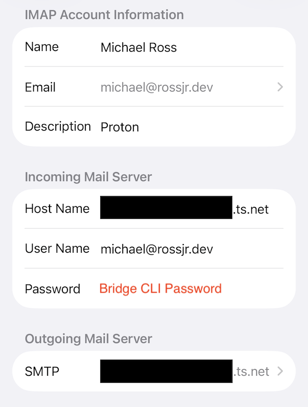 iOS IMAP Settings